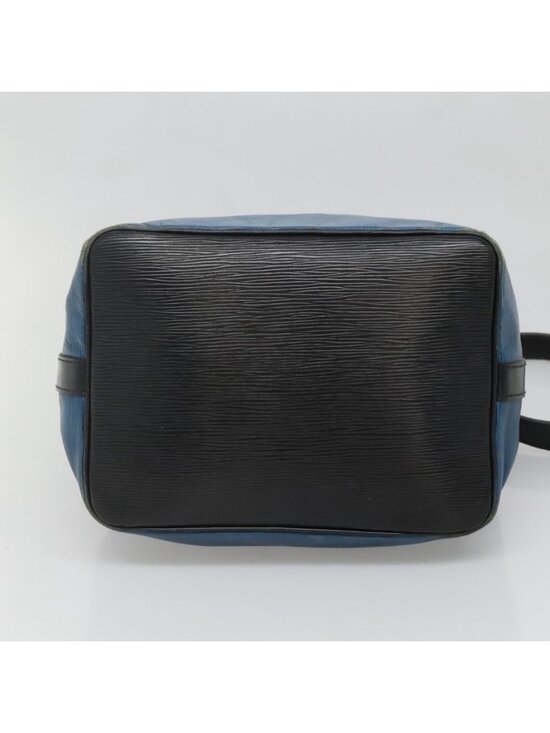 Authentic LOUIS VUITTON Epi Petit Noe Shoulder Bag Bicolor Black Blue M44152 - Picture 12 of 16